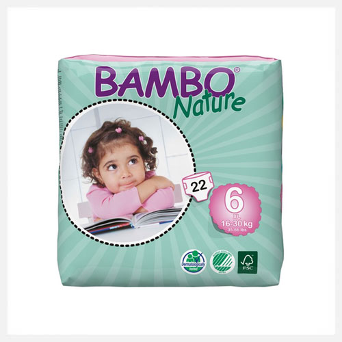 Bambo Nature Eco-Disposable Nappies XL 16-30 kgs size 6