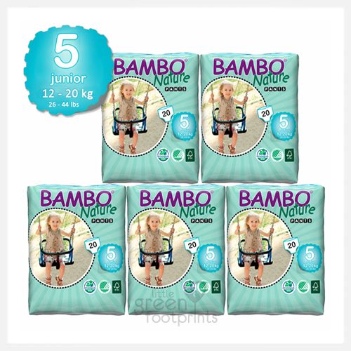 Bambo Nature - Size 5+ - Eco Disposable Training Pants - Junior Plus 12-20kgs - Bulk Buy (100 nappies)