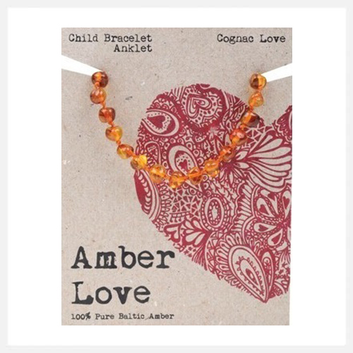 Amber Love Bracelet:Anklet Cognac (Child) 14cm