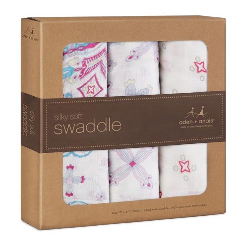 Aden & Anais - flower child bamboo swaddles - 3pk