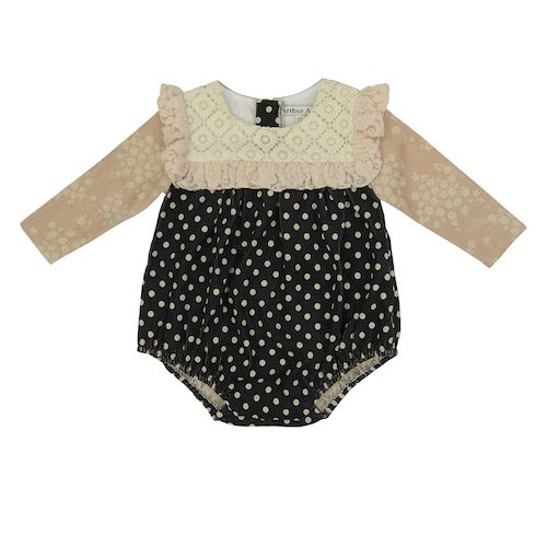 Arthur Ave - Playsuit Black Dot