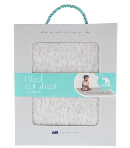 All4Ella - Fitted Cot Sheet - Grey Marle